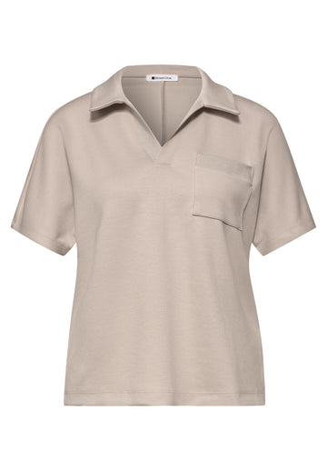 Kurzarm Poloshirt mit Glitzer