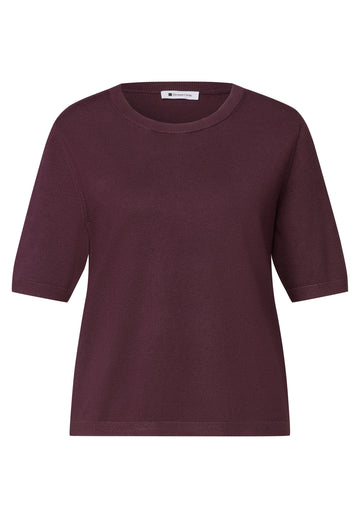 Kurzarm Pullover in Unifarbe