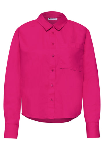 Langarm Bluse mit Hemdkragen aus Twill