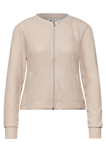 Langarm Jacke im Strick-Look mit Zipper
