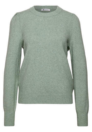 Langarm Pullover mit Rundhals und Raffung