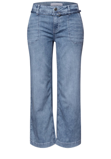 Mid Waist Wide Leg Jeans im Loose Fit
