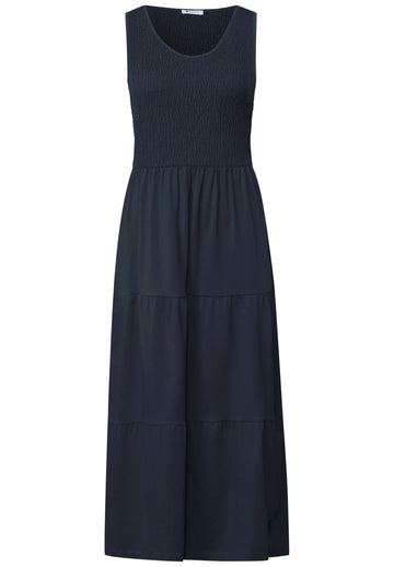 Midi-Kleid mit Smok-Oberteil