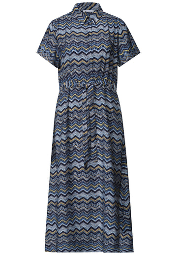 Midi-Kleid mit Zick-Zack-Muster
