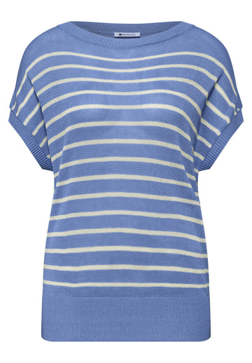 Pullover mit Boatneck und Streifen