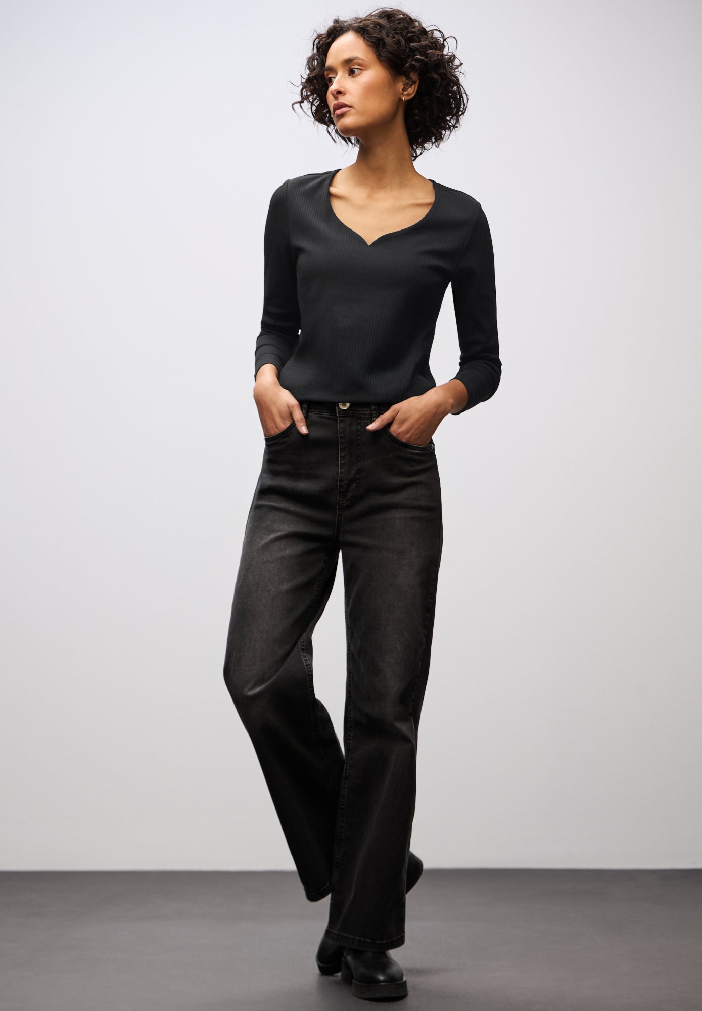 Street One Langarmshirts  schwarz