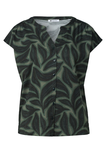 Shirt mit Knopfleiste und Print