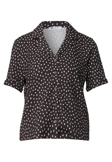 Shirt mit Strukturmix und Knopfleiste