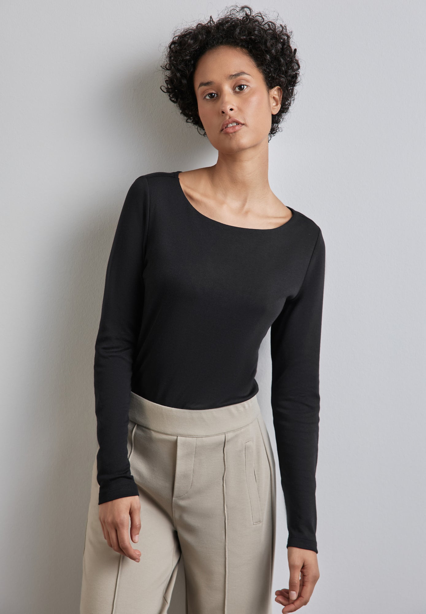 Street One Langarmshirts  schwarz