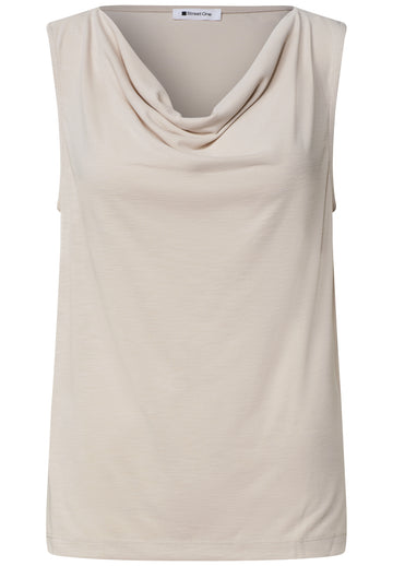 Silk-Look Top mit Wasserfall-Ausschnitt