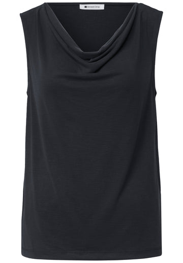 Silk-Look Top mit Wasserfall-Ausschnitt