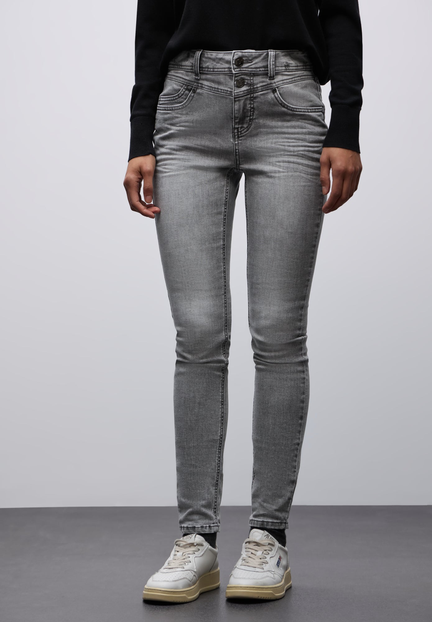 Street One Skinny, Slim  grau