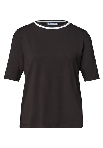 T-Shirt mit Rundhals und Kontrastdetail