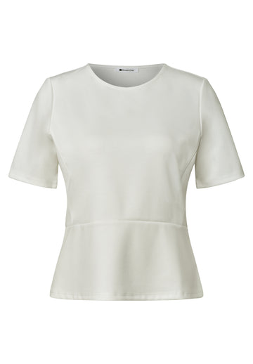 T-Shirt mit Rundhals und Volant-Detail