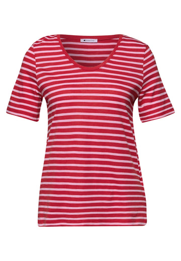 T-Shirt mit gerundetem V-Ausschnitt