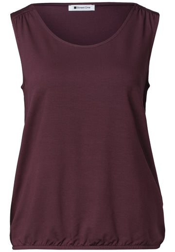 Top aus Jersey mit Elastiksaum