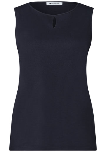 Top mit Rundhals und Cut-Out-Detail