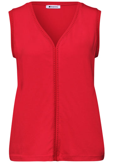 Top mit V-Neck und Crochet-Tape