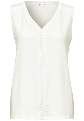 Top mit V-Neck und Crochet-Tape