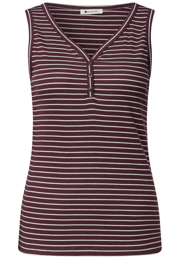 Top mit V-Neck und Streifen