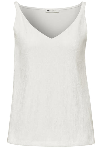 Top mit V-Neck und Strukturmix