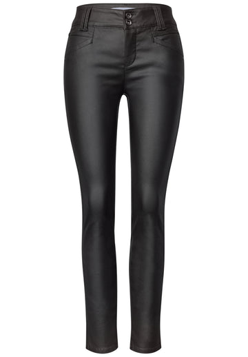 YORK Slim Leg Hose in Leder-Optik