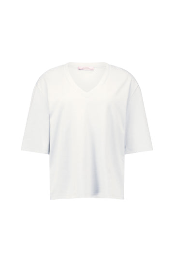 Basic T-Shirt mit V-Ausschnitt im Regular Fit