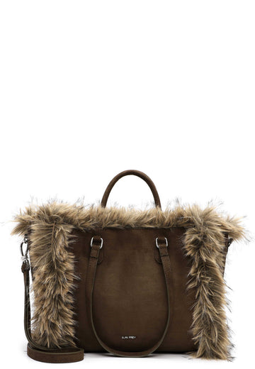 SFY Chessy Shopper mit Bag-in-Bag und Kunstfell-Optik
