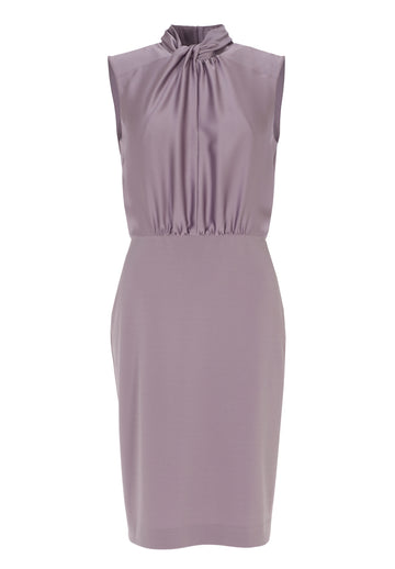 Etui Kleid aus Material Mix