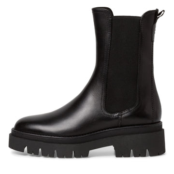 Leder Chelsea Boot mit Blockabsatz