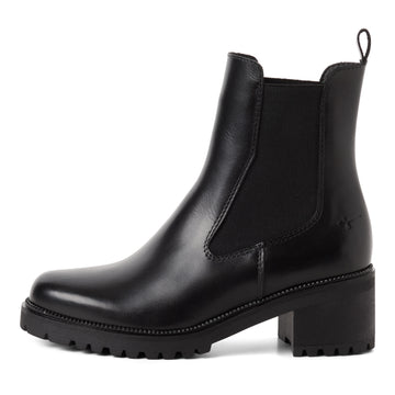 Leder Chelsea Boot mit Blockabsatz