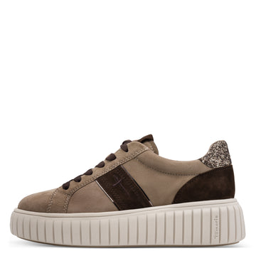Sneaker aus Leder-Synthetik-Mix