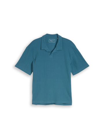 Relaxed Fit Poloshirt mit Waffelstruktur
