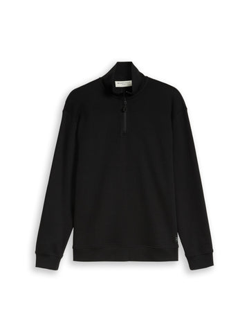 Tom Tailor Denim Troyer-Sweatshirt mit halbem Reißverschluss und Stehkragen