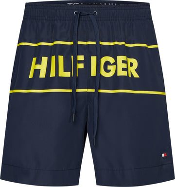 Badeshorts mit Kontrast-Logo