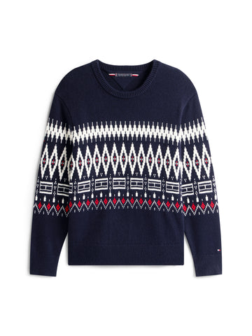 PLACED FAIRISLE Wollmix Pullover