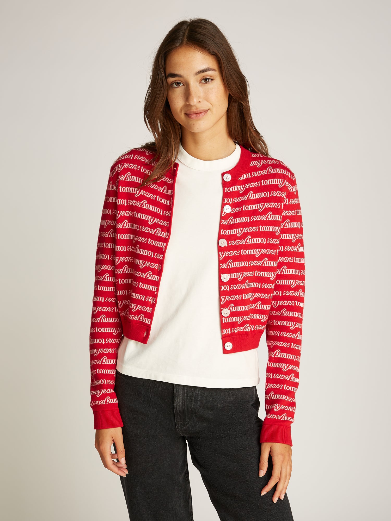 Tommy Jeans Strickjacken  rot