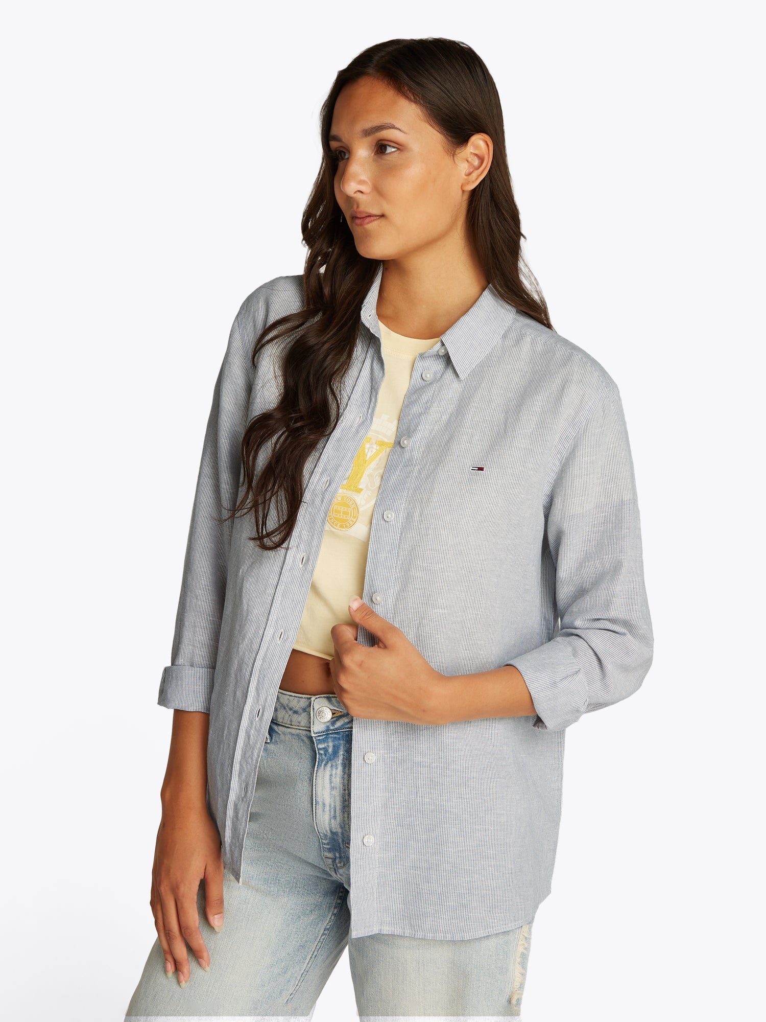 Tommy Jeans Hemdblusen  blau