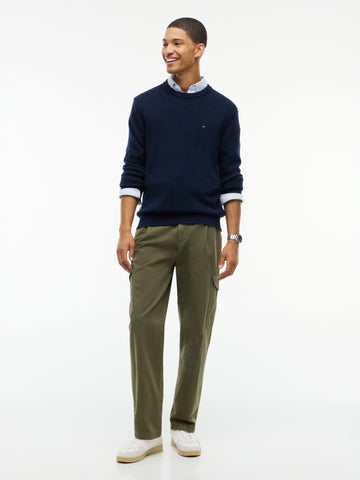 Tommy Flag Slim Fit Strukturpullover