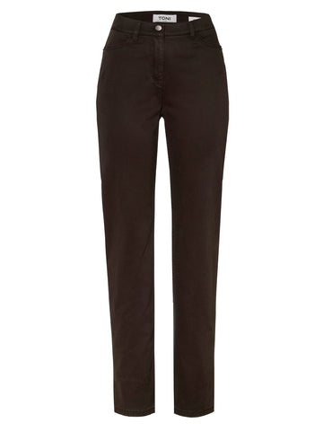 TONI High-Waist-Hose mit schmalem Bein und Baumwollsatin