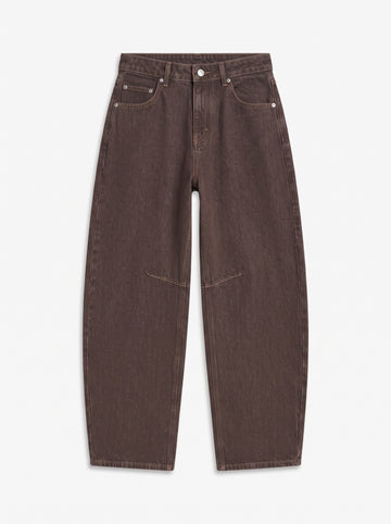 TSBARREL High Waist Barrel Fit Jeans in Braun