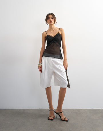 TSDIZA Chiffon Cami Top mit Spitzen-Detail