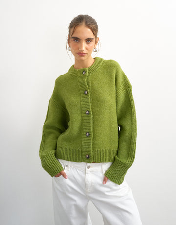 TSFLORA Boxy Rippstrick-Cardigan