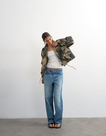 TSHOPE Bomberjacke mit abstraktem Print