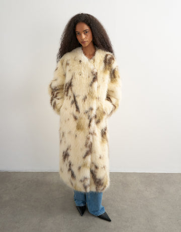 TSSELMI Kunstfelljacke mit Animal-Print