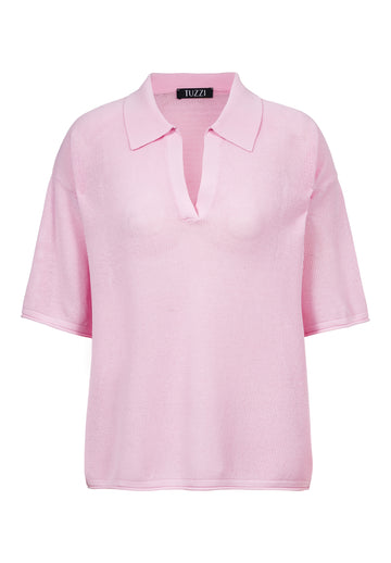 Feinstrick-Pullover mit Polokragen