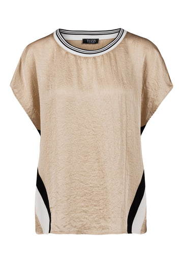 Shirt mit Rippkragen