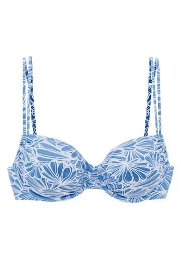 Bügel-Bikini-Top mit Strukturmuster und Doppelträgern