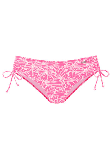 Bikinihose Peony mit Allover-Print & Raffung