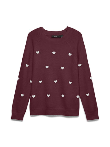 DOFFY Strickpullover mit Herzmuster